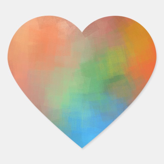 Adesivo Coração Modelo Abstrato de arte elegante (Frente)