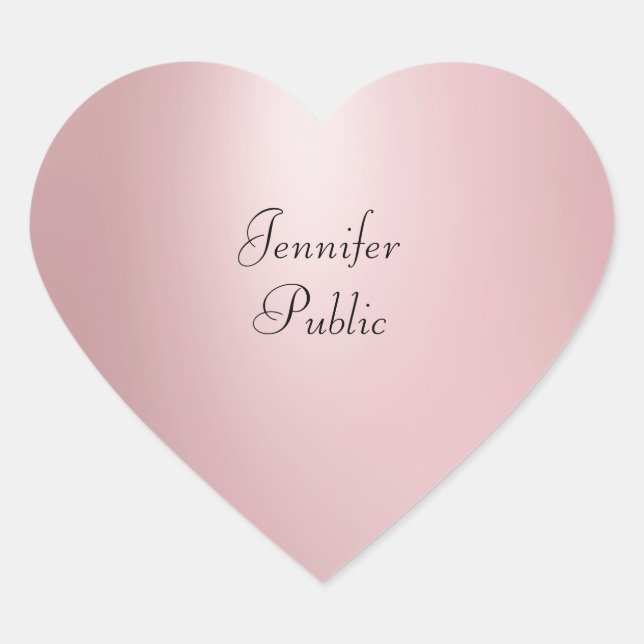 Adesivo Coração Modelo Elegante de Script Manuscrito Dourado para  (Frente)