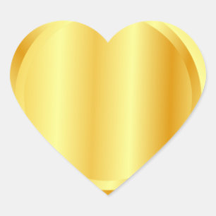 Adesivo Coração Modelo em Branco com Aparência Metálica Dourada Fa