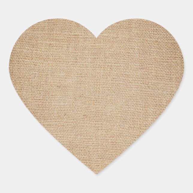 Adesivo Coração Modelo - Fundo Burlap (Frente)