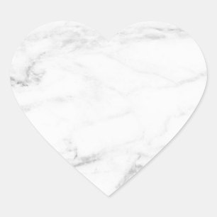 Adesivo Coração Modelo Personalizado de Vazio Marble Branco Elegan