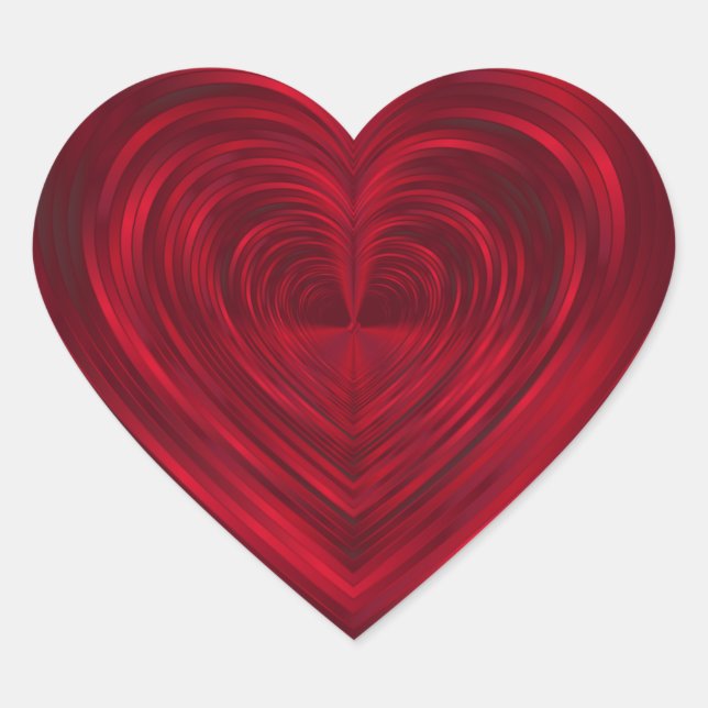 Adesivo Coração Modelo Vazio Personalizado Psicodélico Vermelho (Frente)