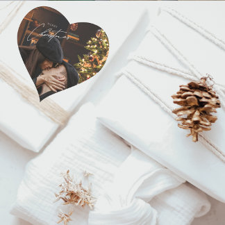 Adesivo Coração Modern Trendy Christmas | Foto do Casal Romântico