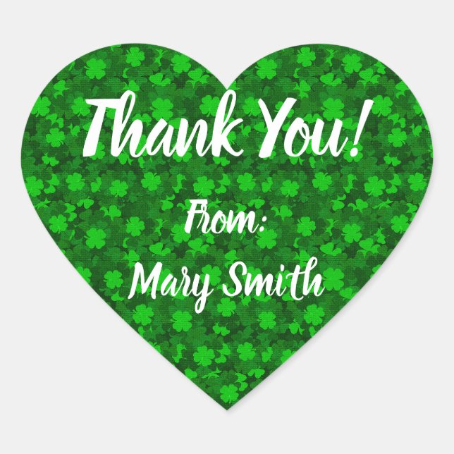 Adesivo Coração Moderno Quatro Folhas Folheto (Frente)