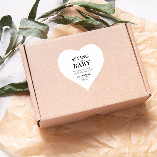 Adesivo Coração Moderno único vendo seu novo bebê (Criador carregado)