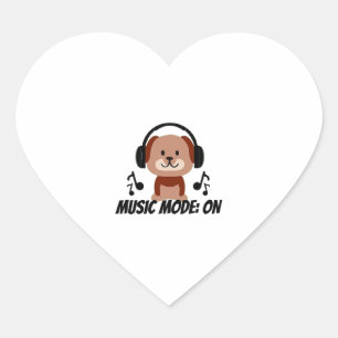 Adesivo Coração Modo Música ATIVADO � Vibrações de Desenho Animado