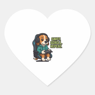 Adesivo Coração Moletom de desenho animado de Beagle de jogos, des