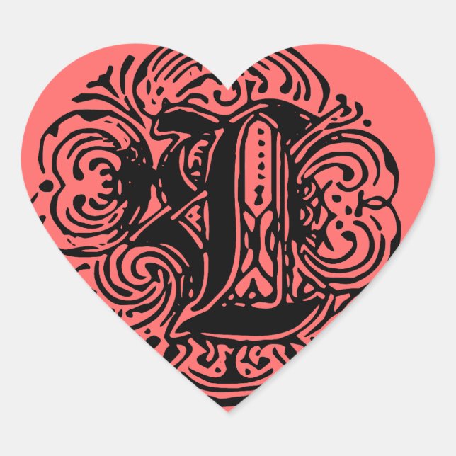 Adesivo Coração Monarquia "L" (Frente)