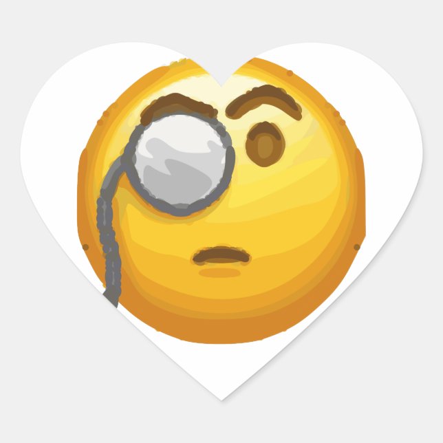 Adesivo Coração monóculo emoji (Frente)