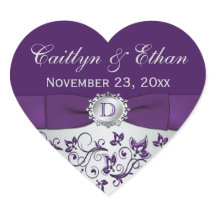 Monograma Cinza Roxa Vinheta-Favor