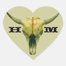 Adesivo Coração Monograma do Vinho Personalizado Ranhura