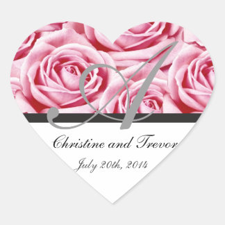 Adesivo Coração Monograma - Letra A Cola Rosa