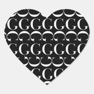 Adesivo Coração Monograma - Letra inicial G