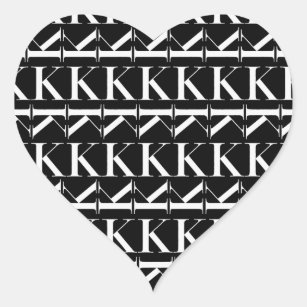 Adesivo Coração Monograma - Letra inicial K