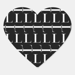 Adesivo Coração Monograma - Letra inicial L