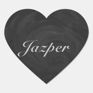 Adesivo Coração Monograma Preto Kohl Personalizado