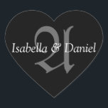 Adesivo Coração Monograma Um Vinhetas De Coração De Casamento<br><div class="desc">Monograma Um Vinhetas De Coração De Casamento</div>