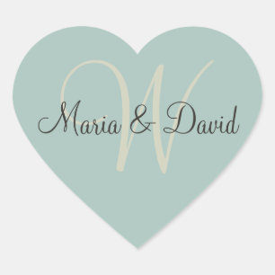 Adesivo Coração Monograma W Cardíacos   Envelope Selos