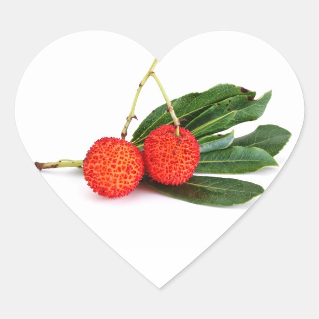 Adesivo Coração morango vermelho (Frente)