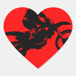 ADESIVO CORAÇÃO MOTO EM VERMELHO