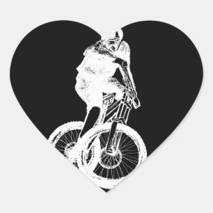 Adesivo Coração Mountain Biker MTB BMX CYCLIST