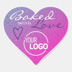 Adesivo Coração Mouse roxo e rosa marmoreado feito com coração de