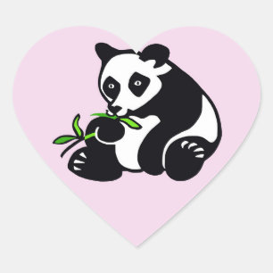 Adesivo Coração Muito bonito eu amo PANDAS - Amante de os animais 
