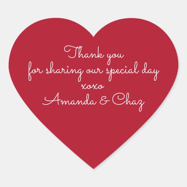 Adesivo Coração Muito obrigado. (Frente)