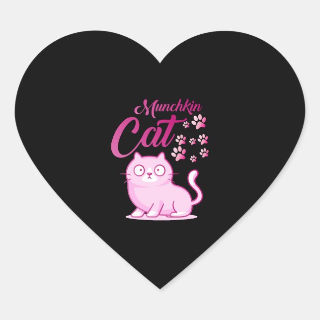 Adesivo Coração Munchkin Cat (Frente)