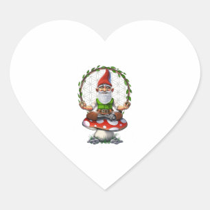 Adesivo Coração Mushroom Gnome Yoga