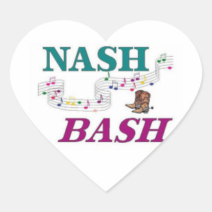 Adesivo Coração Música Nashville Nash Bash
