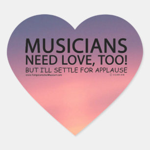 Adesivo Coração Músicos precisam de "Heart Sticker"