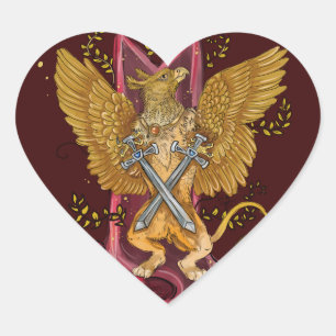 Adesivo Coração Mystic Griffin com espadas