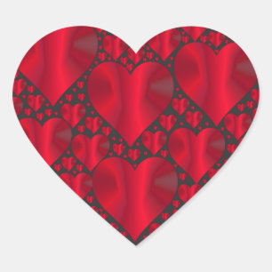 Adesivo Coração Na moda Red Heart em preto