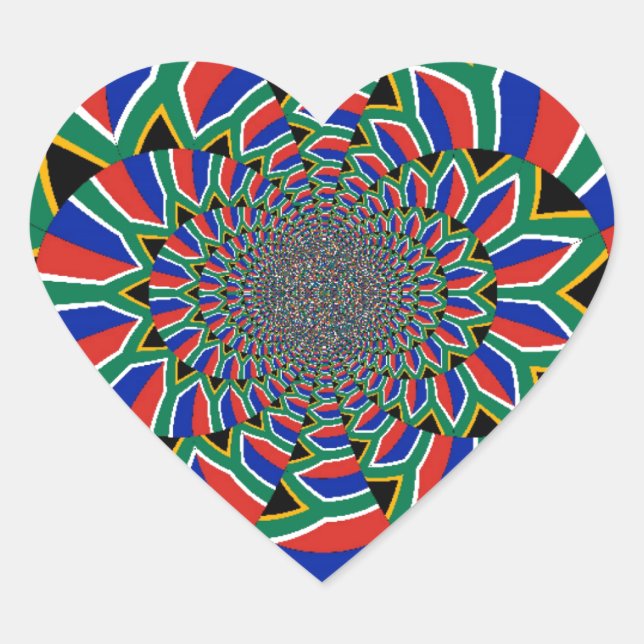 Adesivo Coração Nação Arco-Íris: Vibrante Impressão de Arte na Áfr (Frente)