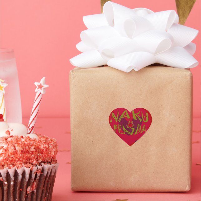 Adesivo Coração Nakupenda Sana Art Impressão Swahili Design (Festa)