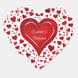 Adesivo Coração Namorados De Nomes Brancos E Vermelhos