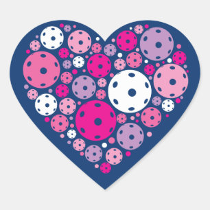 Adesivo Coração Namorados de Pickleball 💘, fundo personalizado
