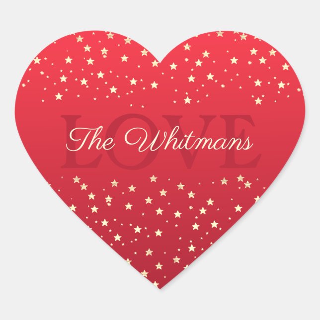 Adesivo Coração Namorados Familiar Vermelho Personalizado (Frente)
