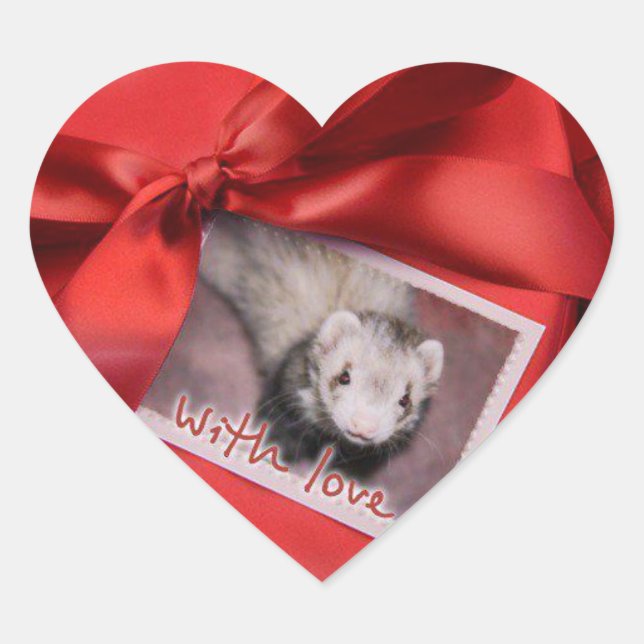 Adesivo Coração Namorados Ferret Heart Stickers (Frente)