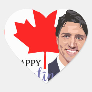 Adesivo Coração namorados Justin trudeau