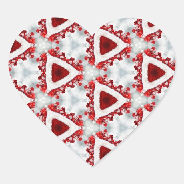 Adesivo Coração natal apresenta autocolantes caleidoscópicos (Frente)