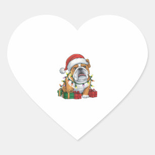 Adesivo Coração Natal de Santa Hat em Inglês