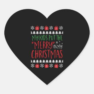Adesivo Coração Natal - Os meus filhos colocaram a feliz no meu ba
