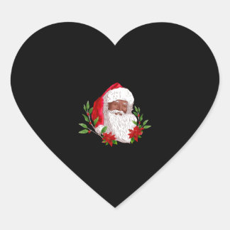 Adesivo Coração Natal Papai Noel e Poinsettias