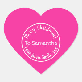 Adesivo Coração Natal personalizado a partir de Papais noeis Rosa 