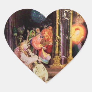 ADESIVO CORAÇÃO NATIVIDADE COM ÂNGULOS MUSICAIS - CORAÇÃO DE NATAL