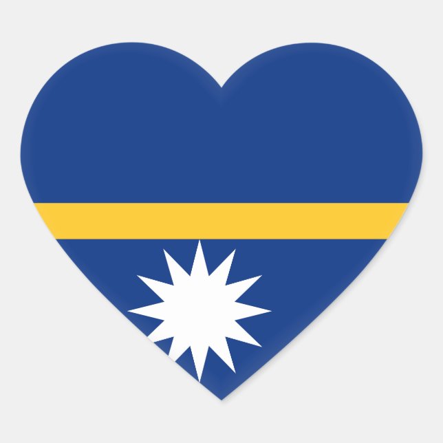 Adesivo Coração Nauru Flag (Frente)