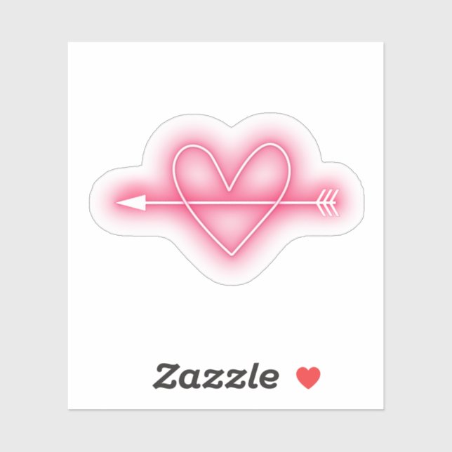 Adesivo Coração neon (Folha)