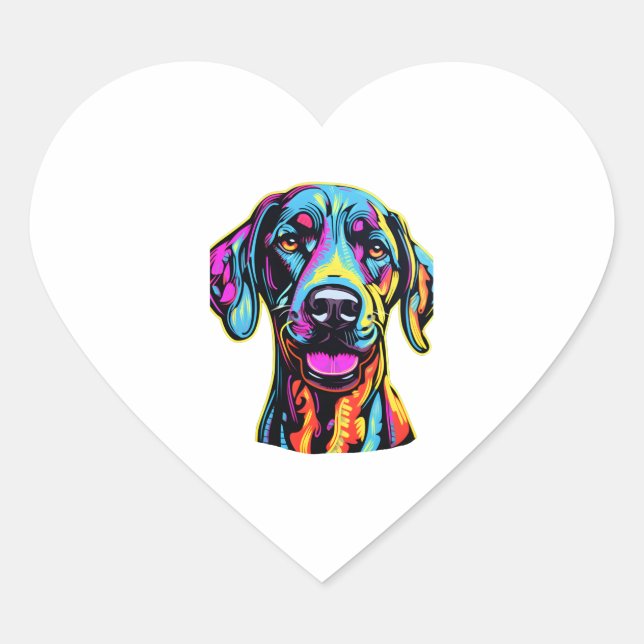 Adesivo Coração Neon Great Dane (Frente)